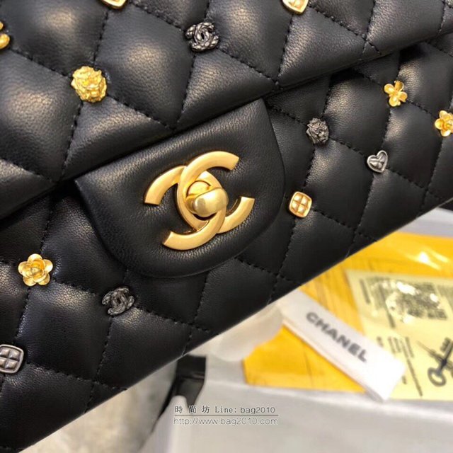 Chanel女包 cf 1112釘珠羊皮古金扣 香奈兒鏈條女包 香奈爾單肩斜挎包  djc2606